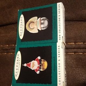 Two Hallmark miniature Christmas bells ornaments